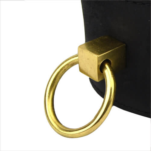 Bound Noir Nubuck Leather Collar with O Ring - Image 6