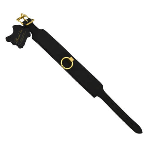 Bound Noir Nubuck Leather Collar with O Ring - Image 5